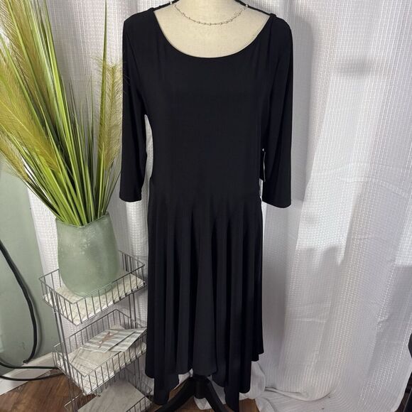 NEW Boston Proper XL Black Tie Back MIDI Dress Modest Traditional Workwear NWT - Picture 1 of 14